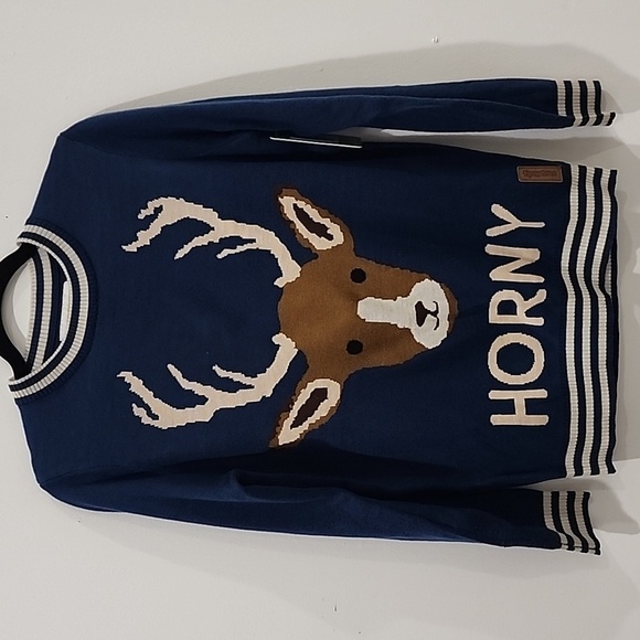 Tipsy Elves Horny As Buck Ugly Christmas Sweater - Picture 2 of 11